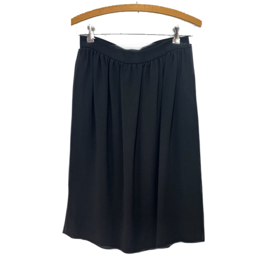 Nwt Rare Vintage Yves Saint Laurent Black Rive Gauche Wrap Skirt 42 Fr/ Us10
